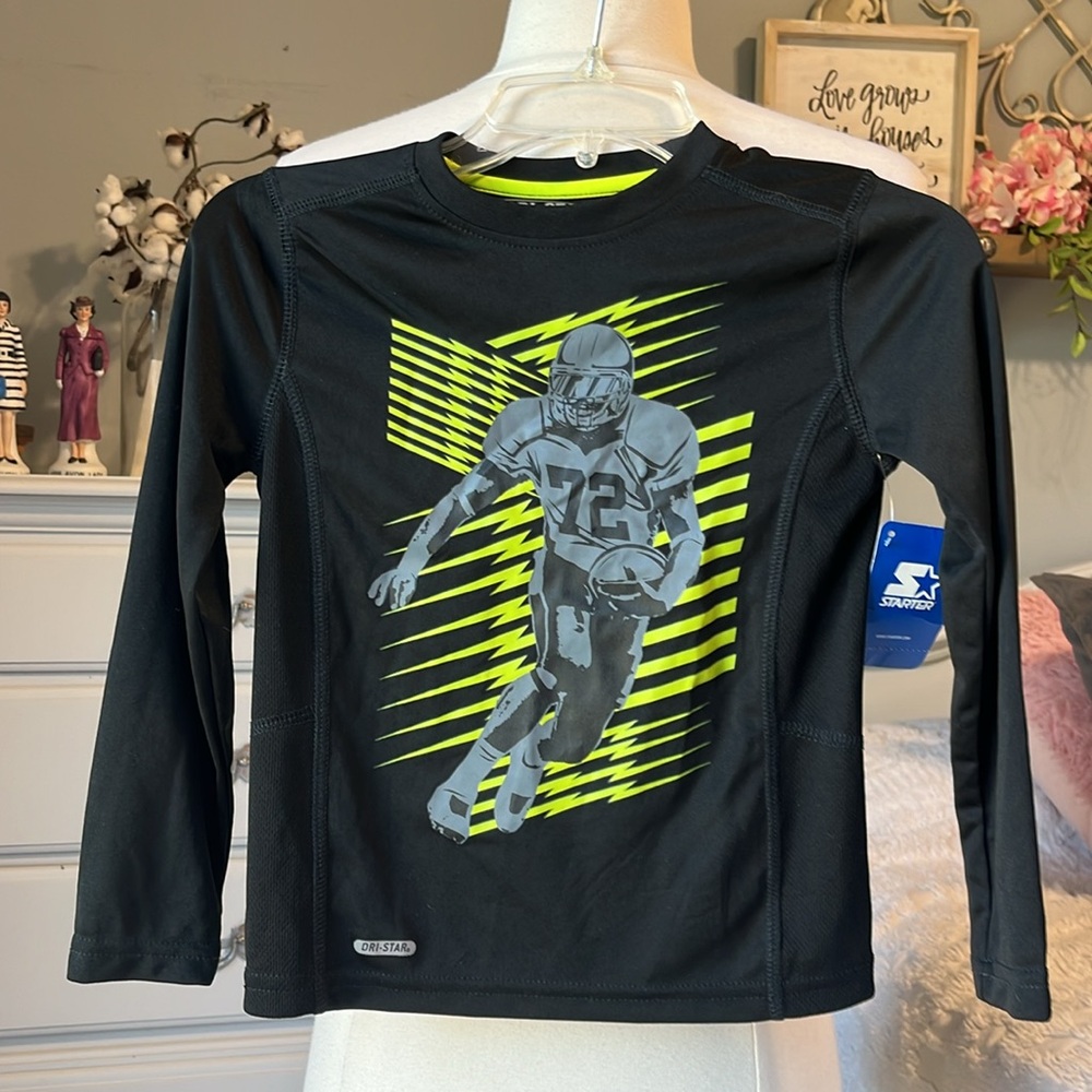 Performance Shirt Black Long Sleeve Football Lightweight Boys XS New